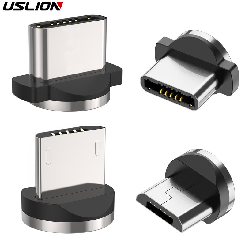 Ronde Magnetische Kabel plug Type C Micro USB C Stekkers Snelle Opladen Telefoon Microusb Type-C Magneet Charger Plug voor Samsung S9 S10