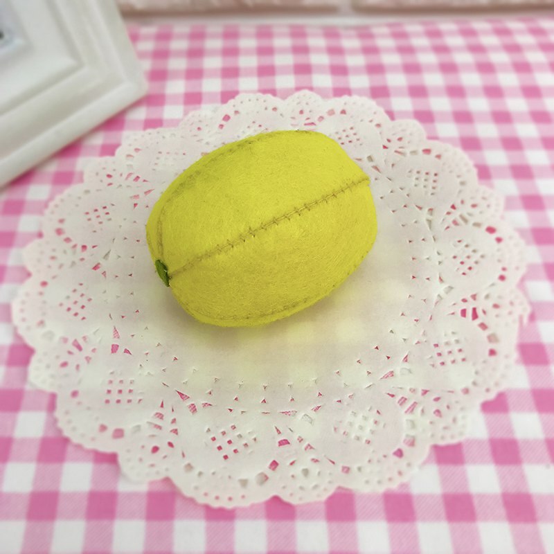 Bricolage couture feutre Fruits à la main tissu pomme/fraise/Kiwi/citron/raisin/pêche/pastèque Fruits jouets feutre bricolage paquet: lemon