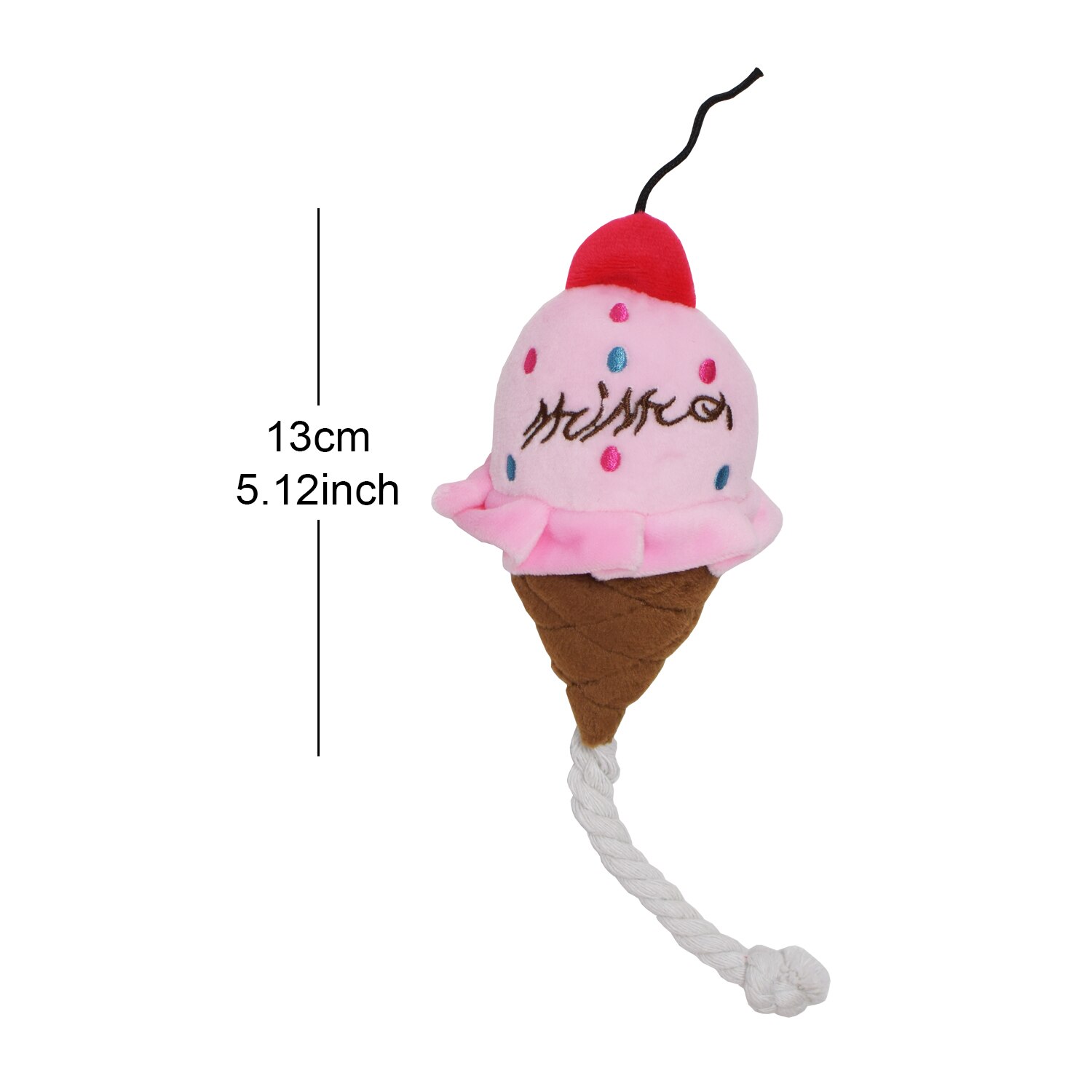 Wine Bottle Shape Squeaky Toy Dog Toys Cocktail Vodka Plush Filled Champagne Food Toys Bite-Resistant Pet Supplies: Ice cream Pink