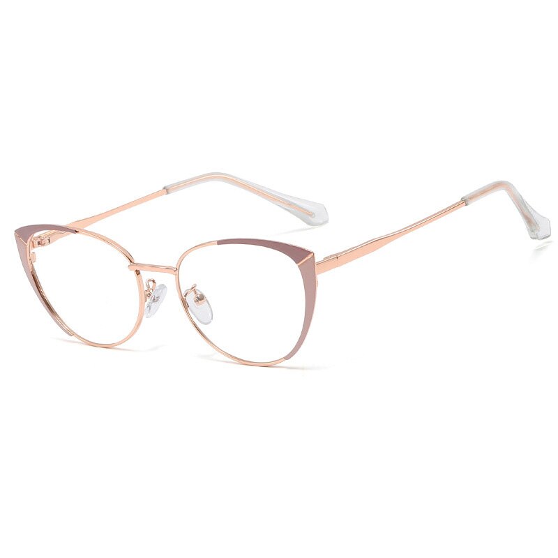 Cat Eye Computer Glasses Anti Blue Ray Optical Eye Blue Light Blocking Glasses Spectacle Blocking Gaming Filter Glass: C1 Pink