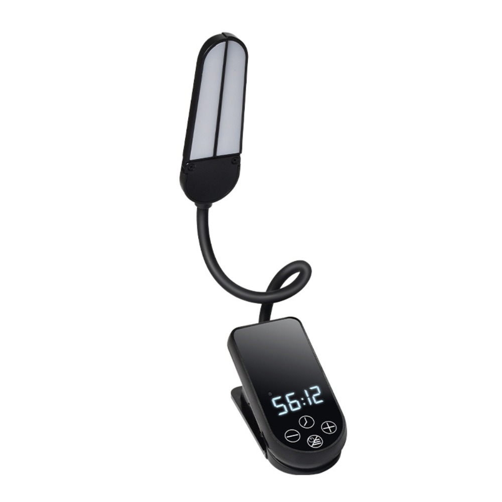 Draagbare led leeslamp, draagbare usb oplaadbare cliplamp met dubbele kop, mini bureaulamp om te lezen: Default Title