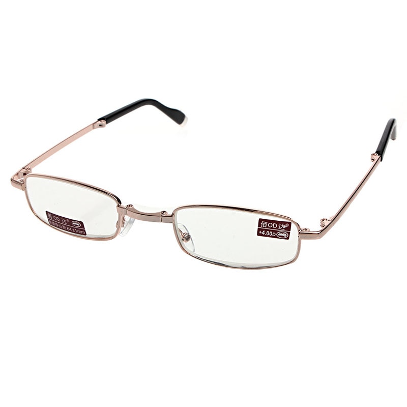 Mini Faltbare Lesebrille Metall Vollformat Fall Brillen Mit Fall + 1,0 + 1,5 + 2,0 + 2,5 + 3,0 + 3,5 + 4,0