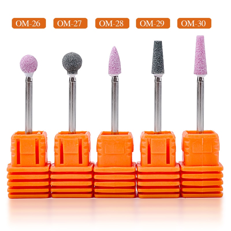 Brocas de piedra de cerámica para uñas, y 3/32 quot, fresa de limpieza de cutículas giratoria, herramientas de manicura pedicura, accesorios de taladro de uñas, 1 Uds.