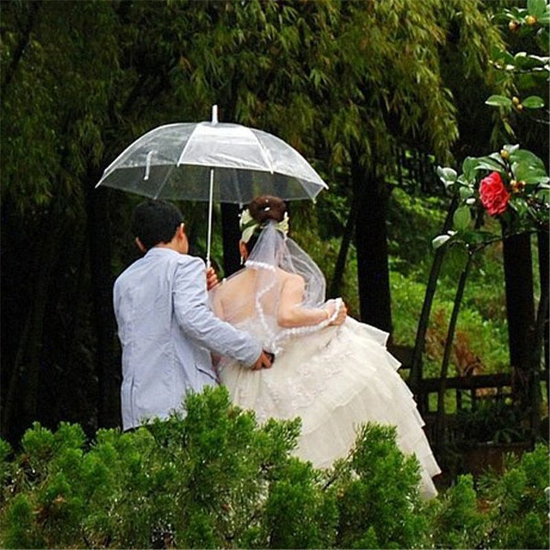 Portable Transparent Clear Rain Umbrella Parasol PVC Dome for Wedding Party Favor