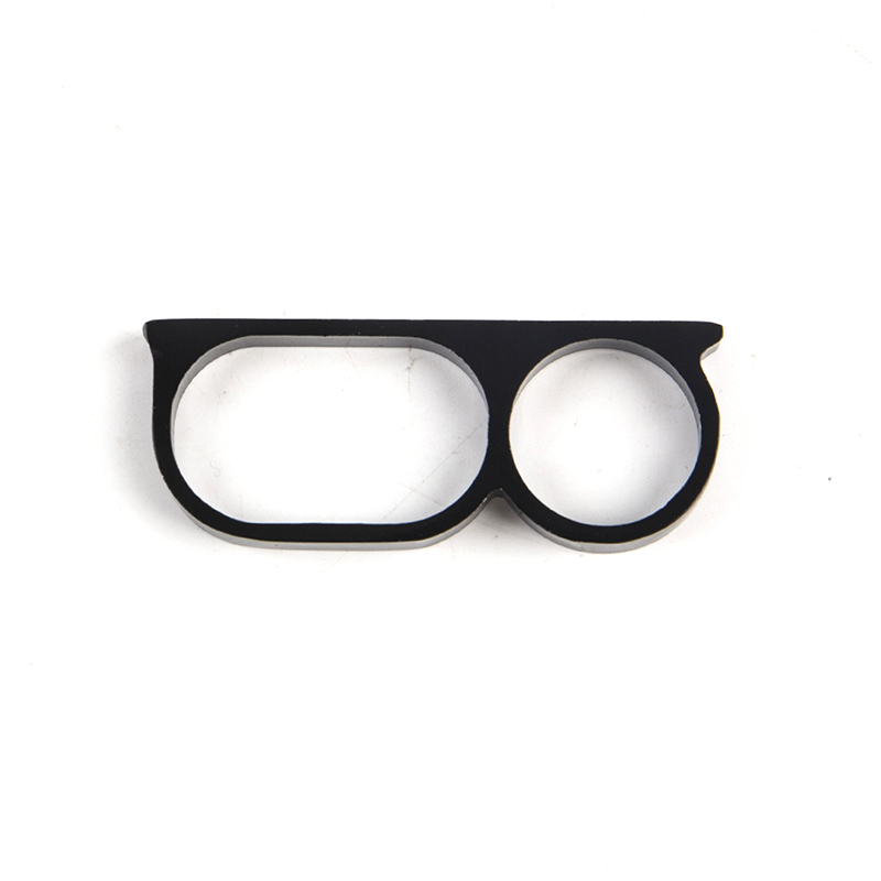 1PCS Persönlichkeit Übertreibung Doppel Knuckle Ring Für Männer Zwei Finger Punk Ring: Black