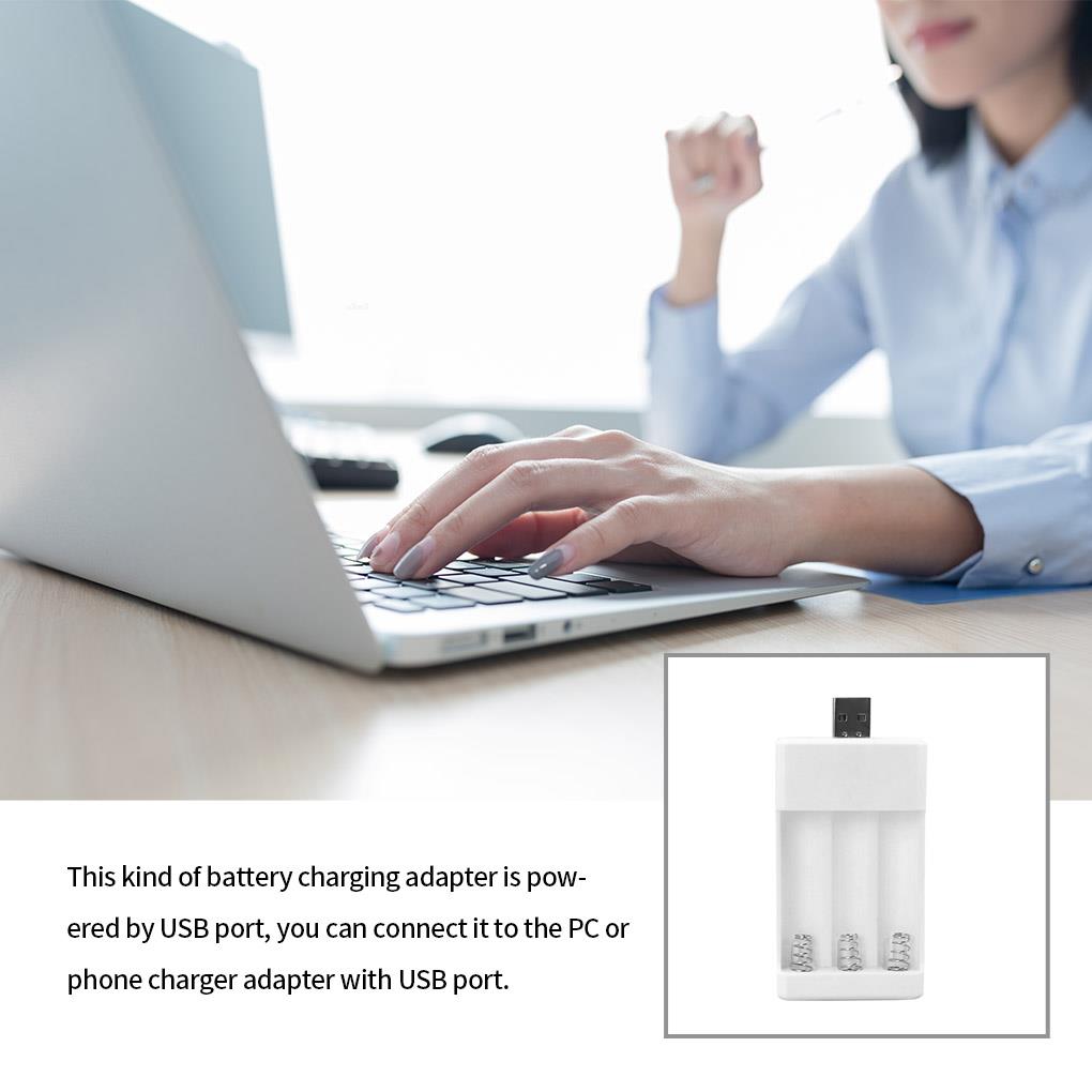 3 Slots Usb Batterij Oplader Voor Aa/Aaa Oplaadbare Batterijen Oplader Voor Afstandsbediening Microfoon Camera Digitale Muis