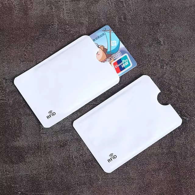 Fundas protectoras para tarjetas bancarias de crédito con bloqueo RFID de Color, tarjetero antiescaneo de papel de aluminio, funda para guardar tarjetas de Control de acceso, 10 Uds.: Rojo