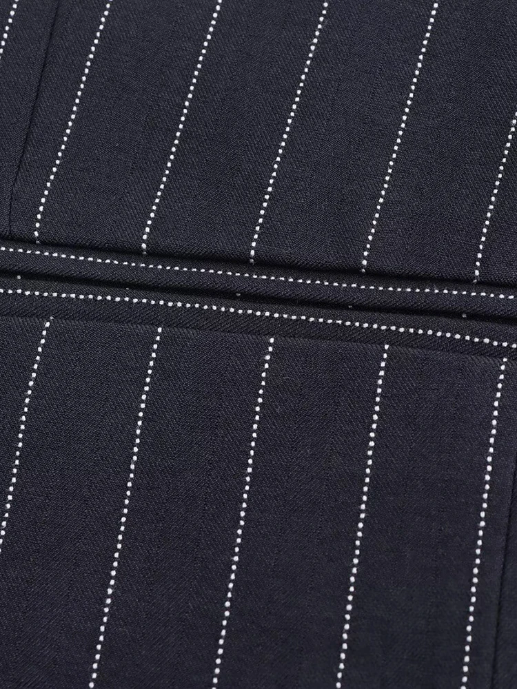 Willshela kvinders stribede dobbeltradede blazer vintage hakket hals lange ærmer chikke dametøj