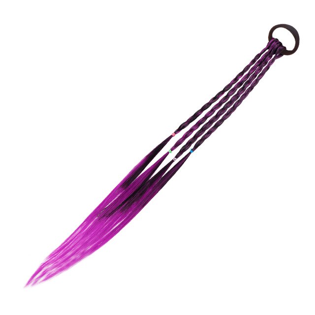 Perücken Braid Elastisches Hairband Bunte für Mädchen Frauen Prinzessin Haar Bands TiesPonytail Halter Gummibänder Haar Zubehör Neue: Purpurrot