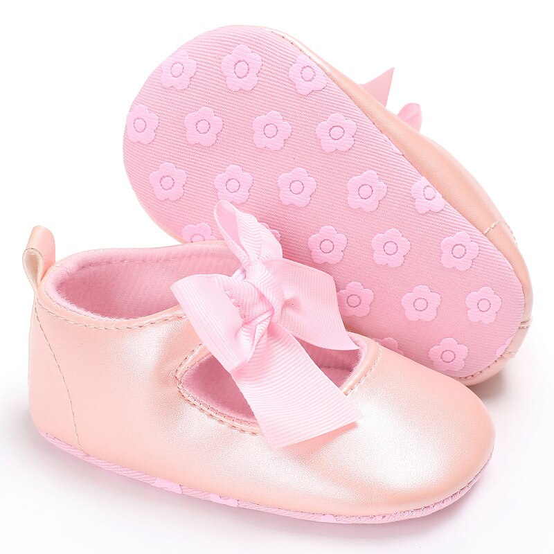 0-18m peuterschoenen voor meisjes, zachte pu-prinsessenschoenen, mocassins, strikverband, babyschoentjes voor de prewalker en geboren baby