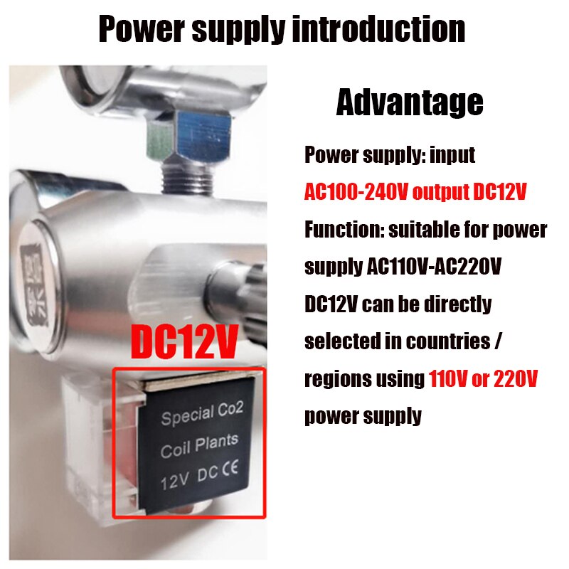 ZRDR/ Aquarium CO2 Regulator with Check Valve Bubble Counter Magnetic Solenoid Valve Aquarium CO2 Pressure-reducing Valve