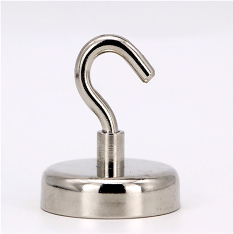 1PC Neodymium N52 Magnet Vertical Pull-force 3KG 4KG 6KG Hook Earth Magnet Multifunction Fridge Sticker Hooks Magnetic Base