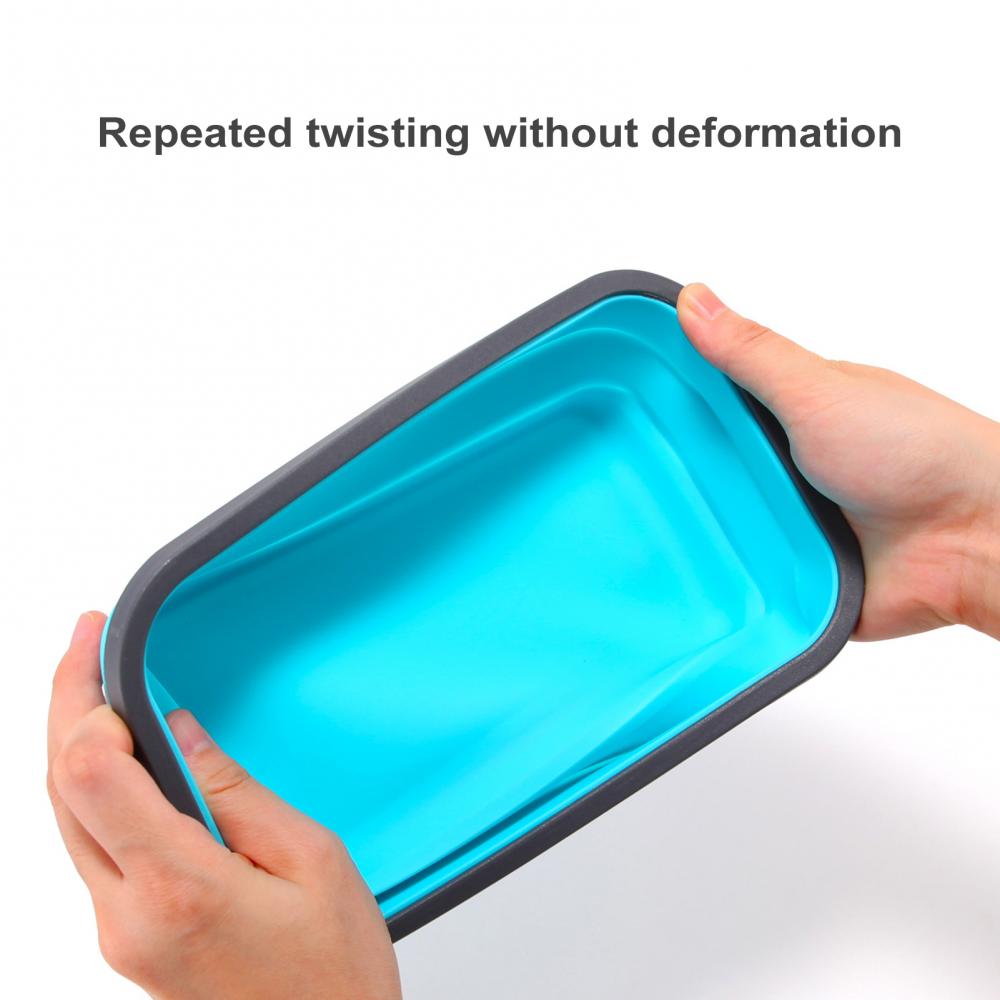 60% Sales! 4Pcs Stackable Bento Food Container Foldable Silicone Lunchbox Fresh Keep Case