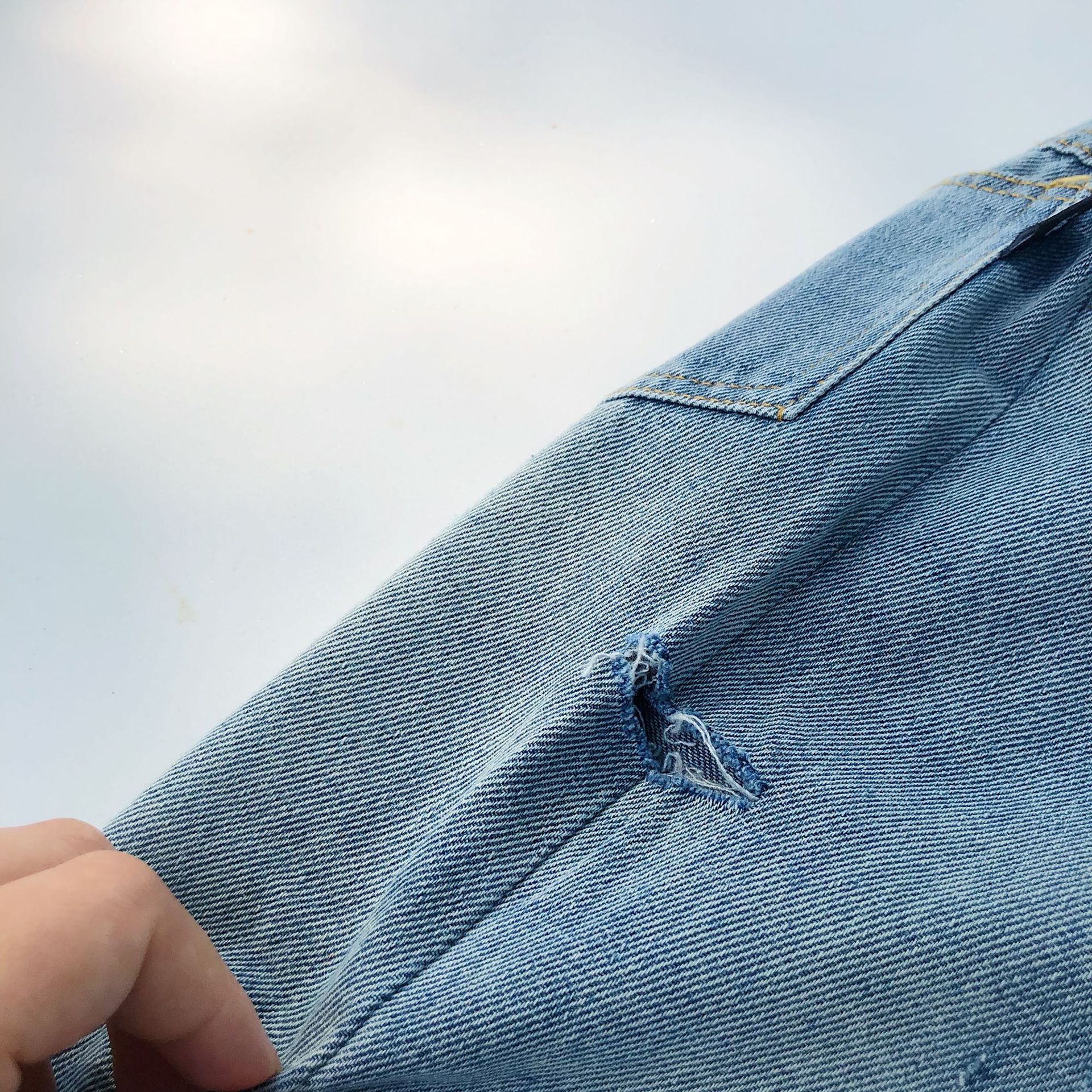 Spring Autumn boys girls side broken denim pants kids children ripped jeans