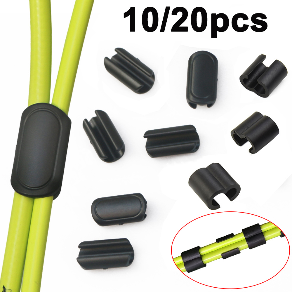 10 unidades de organizadores de cables para bicicleta, abrazaderas para mangueras hidráulicas, soportes de clip para cables de cambio, desviador y freno de 4mm y 5mm