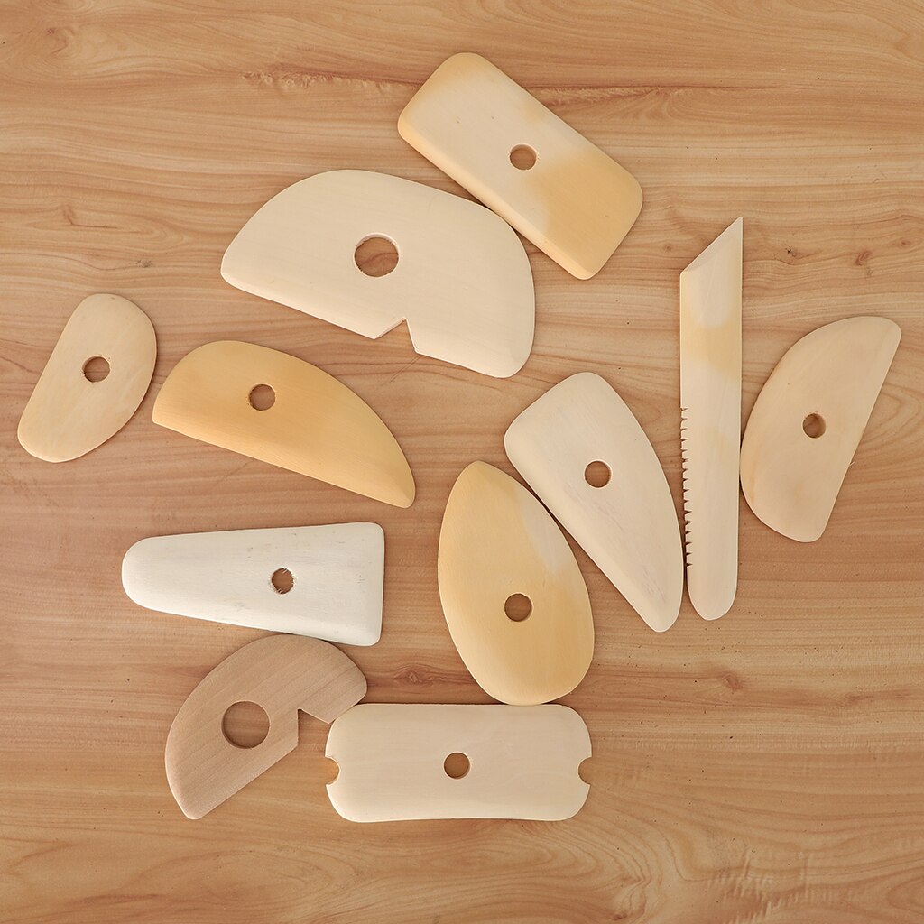 11 Pieces Wooden Pottery Tools For Pottery And Modeling Clay Sculpting, For Kids DIY