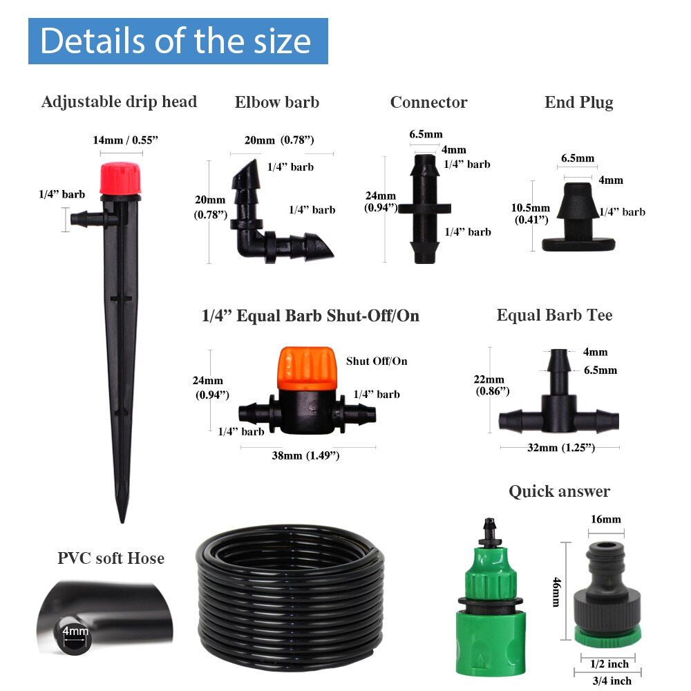 1/4 "schlauch Tropf Bewässerung System 360 Grad Einstellbar 8 See Sprinkler Bausatz Garten Bewässerung Einsetzen Boden Mikro fließen Tropf