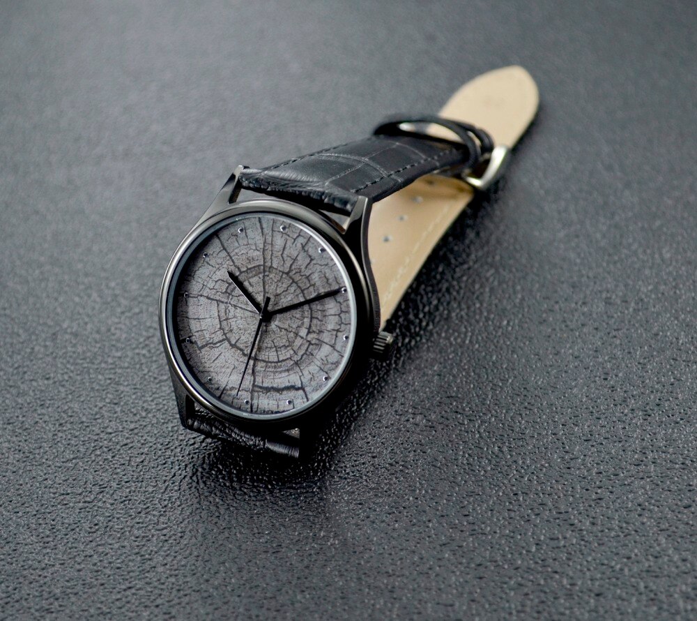 Boom Ring Horloge Zwart Unisex Wereldwijd