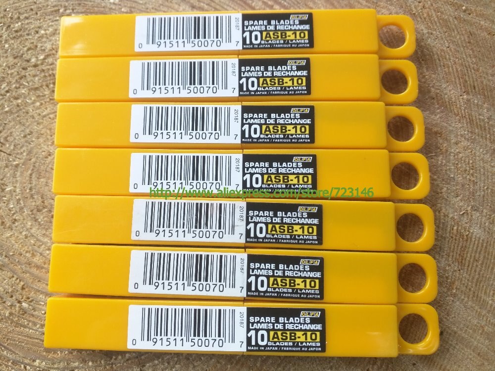 10pc- pakke asb -10 olfa kniv snapoff blad halt skilting vinyl papp til olfa 18o ss /20 a a -2 a-3 svr -1 pa-2 5-5 xa-1 da-1