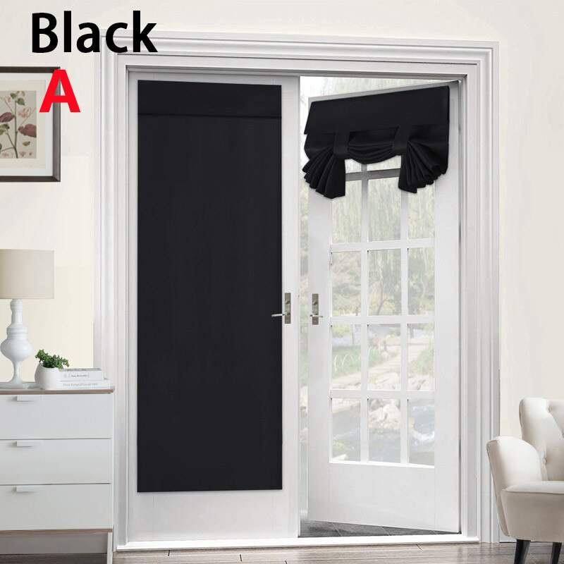 1PCS high-grade soundproof and high shading French door curtains without perforation Velcro curtains S7: A