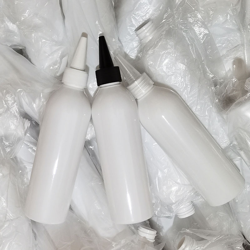 30 x 100ml 150ml 200ml 250ml lege witte plastic flessen, pet-flessen met puntige dop voor huidverzorgingscrème, shampoo-gelflessen