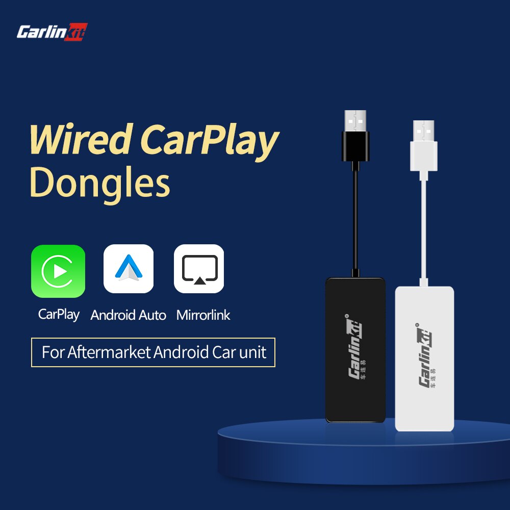 Carlinkit-llave electrónica de Apple Carplay con cable para coche, dispositivo de navegación con conexión inteligente, USB, para Android auro