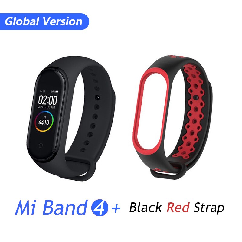 Xiaomi Mi Banda 4 Più Nuovo Sport Miband 4 Braccialetto Intelligente di Frequenza Cardiaca Fitness Traker 135mAh di Colore Dello Schermo di Bluetooth Impermeabile 5.0: GB add black red