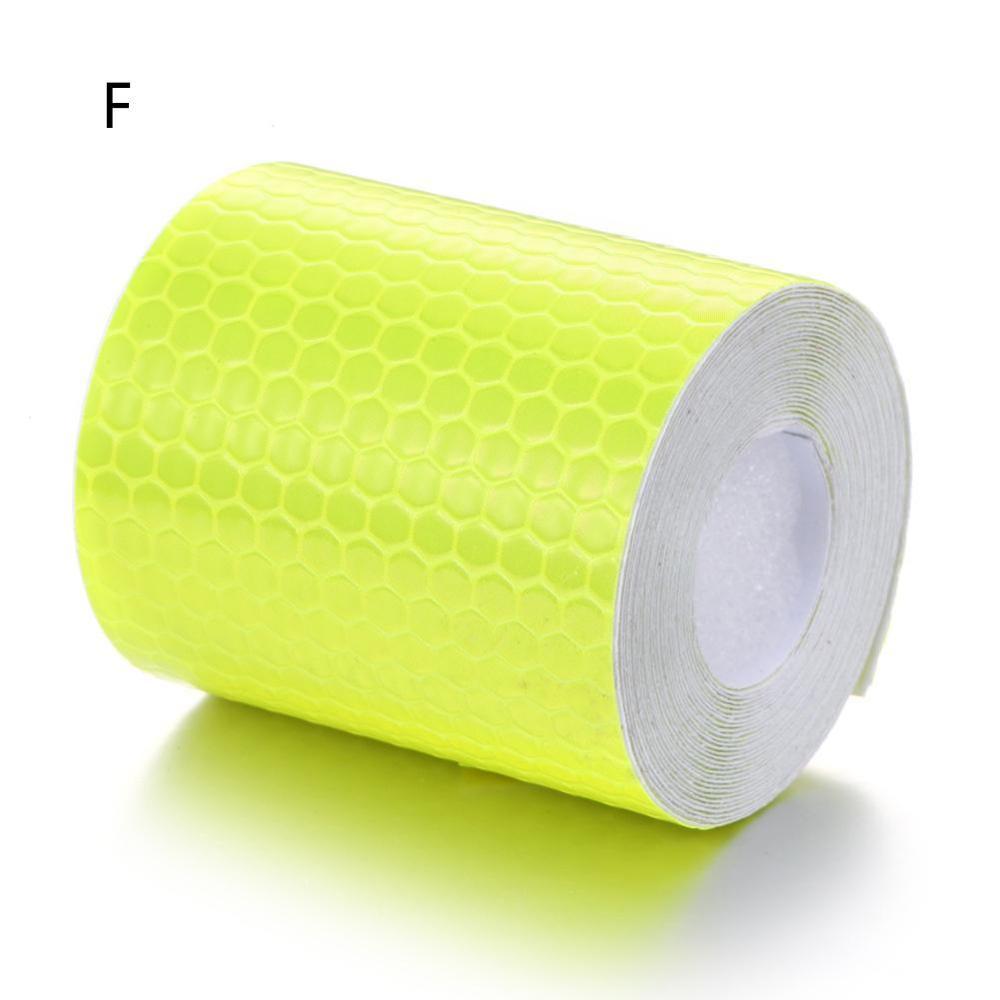 1 unidad cinta de advertencia reflectante de precaución de seguridad cinta autoadhesiva cinta adhesiva 5x100cm 6 colores para decoración de estilo de coche: YELLOW