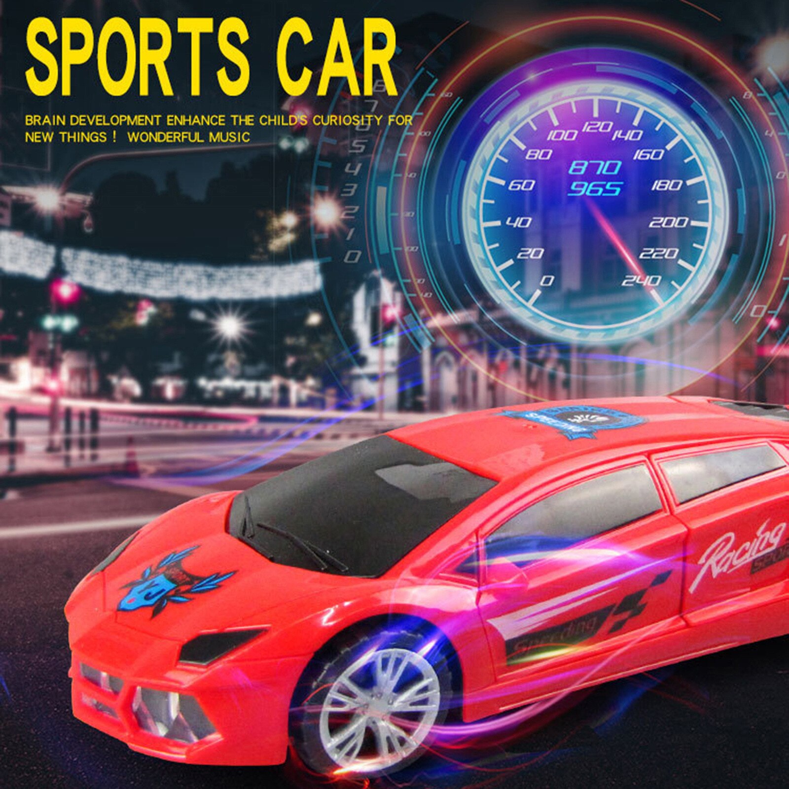 RC Car High Speed Fast Remote Control Racing Car Music LED Light Boys Cool Toy Off-Road Vehicle