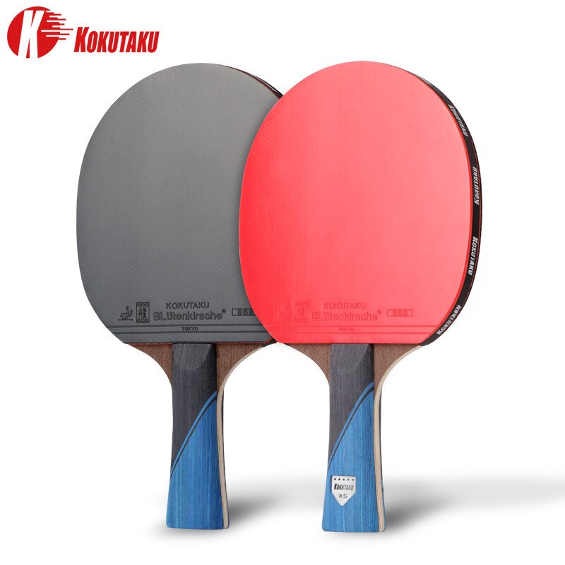 KOKUTAKU-raqueta de tenis de mesa , 5 estrellas, ITTF, pala de ping pong de fibra de carbono, 868, doble cara, granos de goma