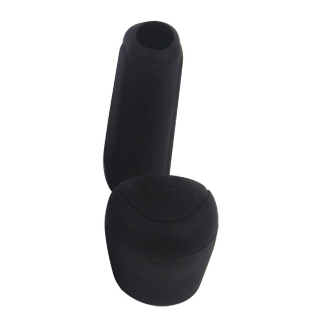 2Pcs Universal Manual Gear Shift Collars Car Silicone Gear Head Shift Knob Cover Handbrake Grip Car Hand Brake Covers Case: Black