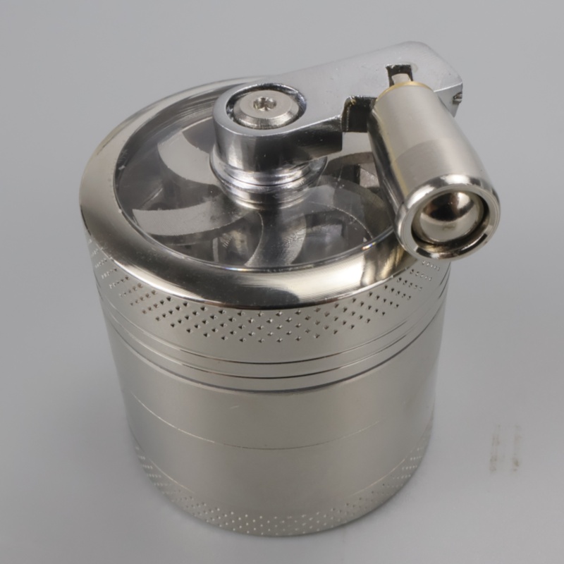 Macinino Manuale a 4 Strati con Manico, Trituratore Portatile per Noci e Spezie Dure come Noce Moscata, Sale Gemma, Pepe, per Cucina: Argento