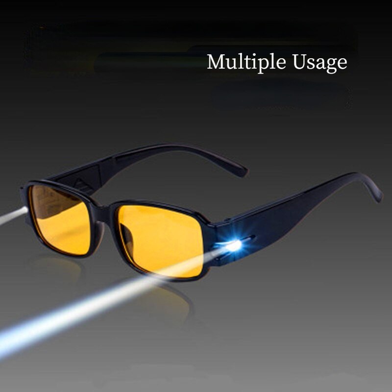 Gafas de lectura con luz LED + 1,00 + 1,50 + 2,00 + 2,50 + 3,00 + 3,50 + 4,00 + + dioptrías, gafas para presbicia nocturna