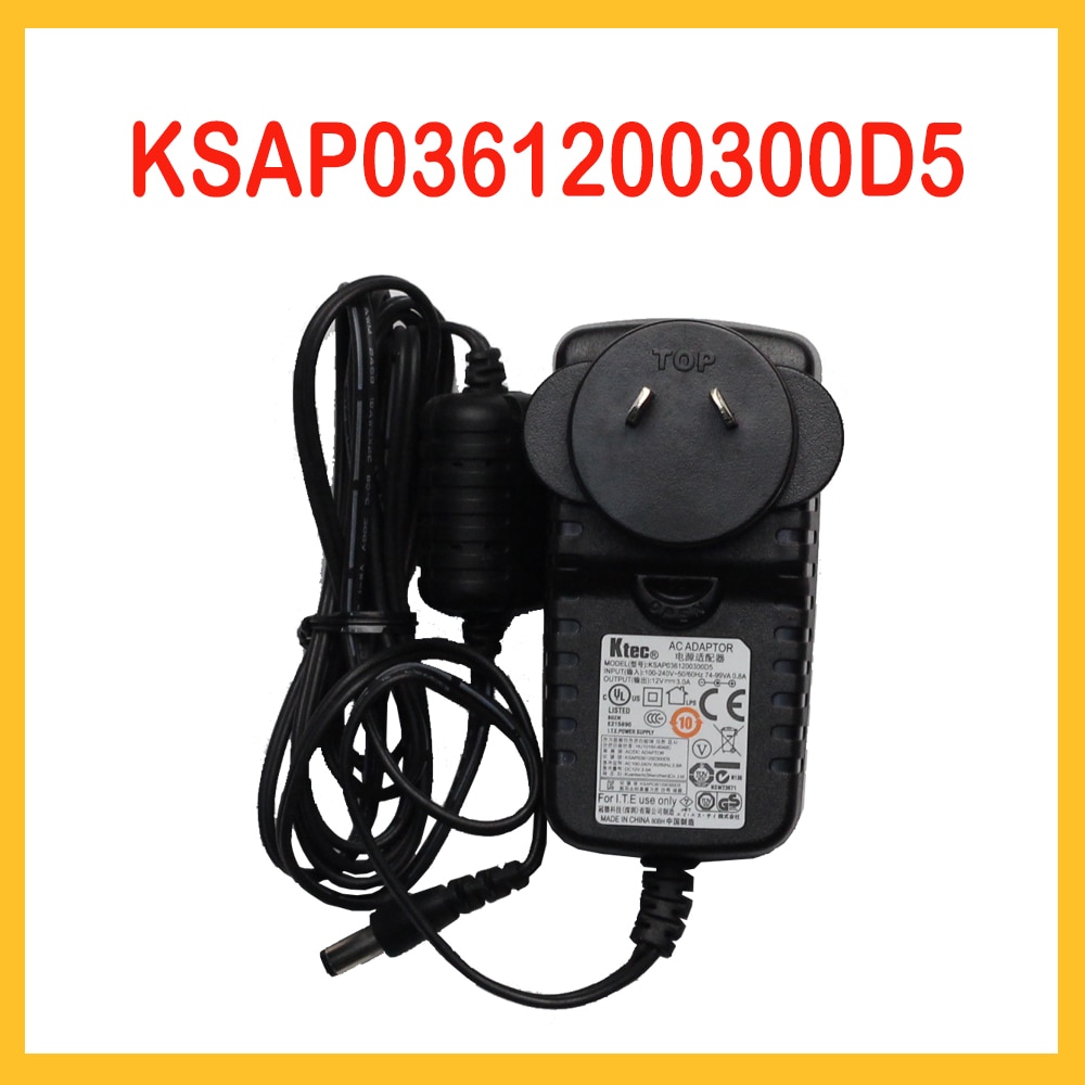 Adaptateur d'alimentation électrique Ktec AC-DC, chargeur 12V 3A