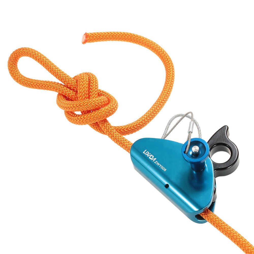 Lixada Rock Climbing Fall Protection Rescue Rope Grab Aluminum with Spring Tensioned Pin Easy Rope Installation