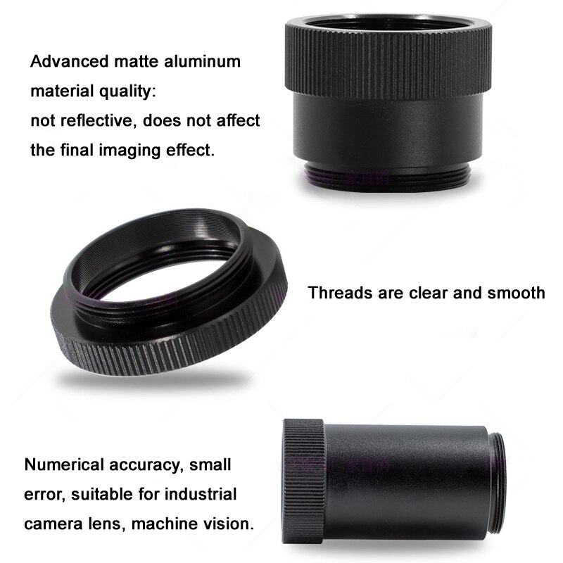 Diameter 25 to 31 Matte Metal C-CS Mount Lens Adapter Converter for Security Camera Macro Ring Industrial Camera Extension Tube