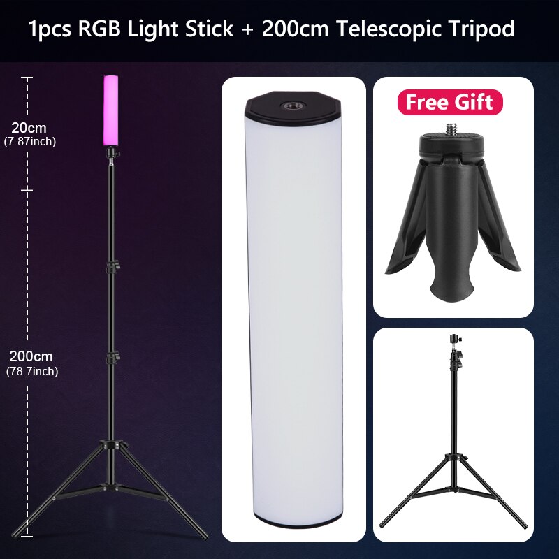 Magnetische RGB Licht Stock CIR95 CCT2500K-9000K Handheld Fotografie Stock mit Mini Stativ Füllen Licht LED Lampe für Video Vlog
