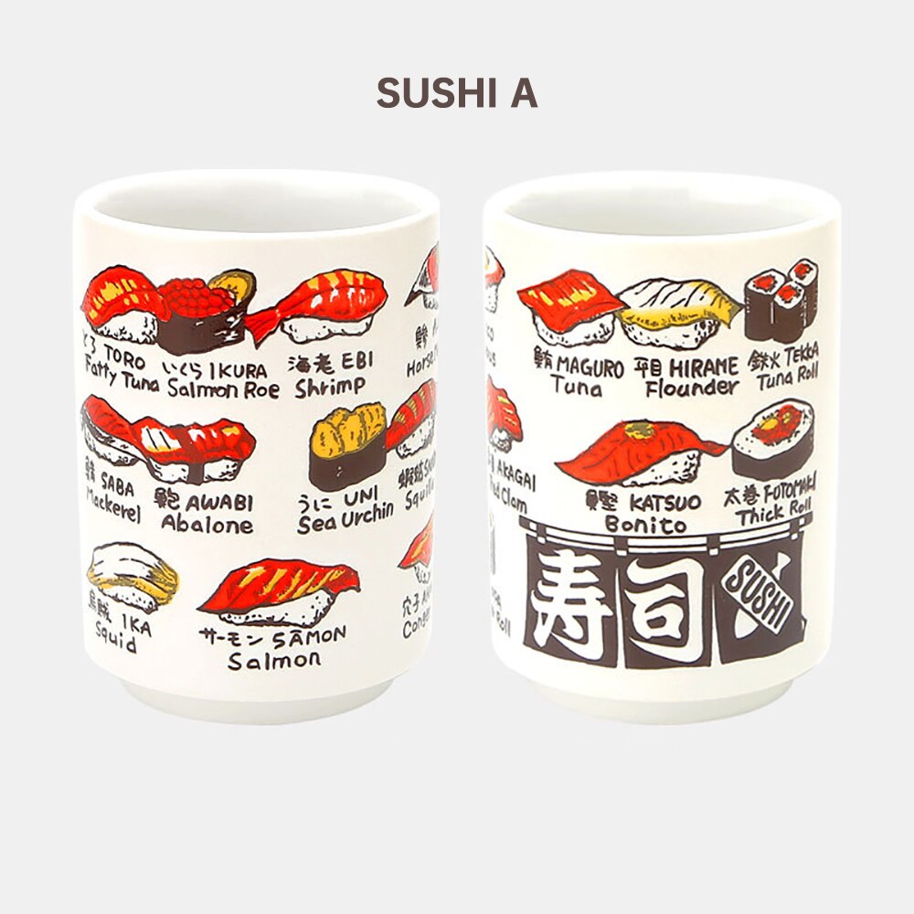 Japanska intryck keramiska muggar 300ml te vin sushi kopp rolig familj restaurang dekoration resa för vänner: Sushi a