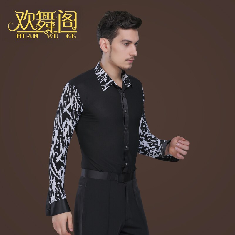 Men Dancing Jacket Adult Square Dance Ballroom Shirt Adult Modern Dance Latin Dance Clothing Coat B-5990: M