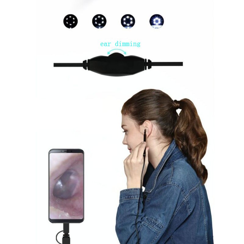 3 en 1 oreille cuillère Endoscope oreille nettoyage outil de Diagnostic 5.5mm câble souple USB Endoscope téléphone portable caméra pour Android soins de l'oreille