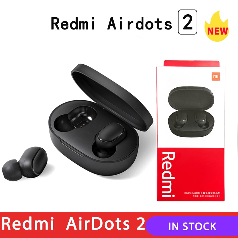 Xiaomi Redmi Airdots 2 TWS Earphone Wireless bluetooth 5.0 Earphone Stereo Noise Reduction Mic Voice Control earphones