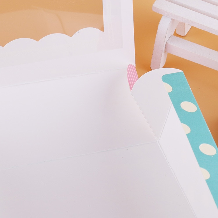 12 pcs box packaging wedding favor paper cake box cookie candy handmade cupcake birthday party box with window dots
