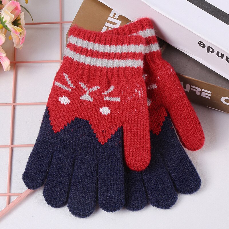 1 Pair Cat Splice Mittens Winter Baby Boys Girls Knitted Gloves Warm Rope Full Finger Mittens Gloves for Children Toddler Kids: B