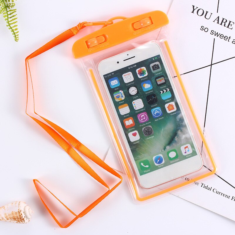 6 zoll Klar Treiben praktisch trocken Beutel PVC Wasserdichte praktisch Tasche für Schwimmen Tauchen Telefon Tasche: Orange