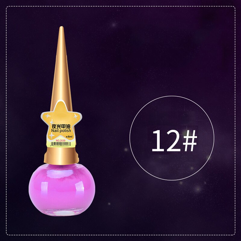 14ML Glow in The Dark Neon Paint Color Fluorescent Nail Polish Varnish Luminous Nail Art Manicure KG66: 12