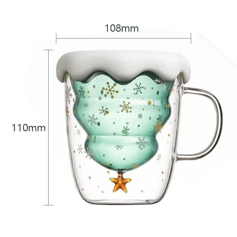 400mi/500mi pyrex stjerne ønsker kopp kopp juletre kopp enkeltlag dobbeltlag kopp kontor merke kaffekopp