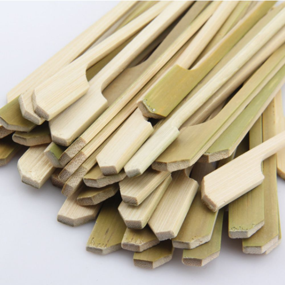 Sales 40pc BBQ Wooden Bamboo Paddle Skewers Disposable Cocktail Party Sticks