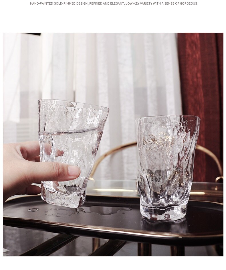 200ml Irregular Shape Water Drinking Glass Cup Whiskey Milk Juice Tumbler Glasses Cups: 2 pieces