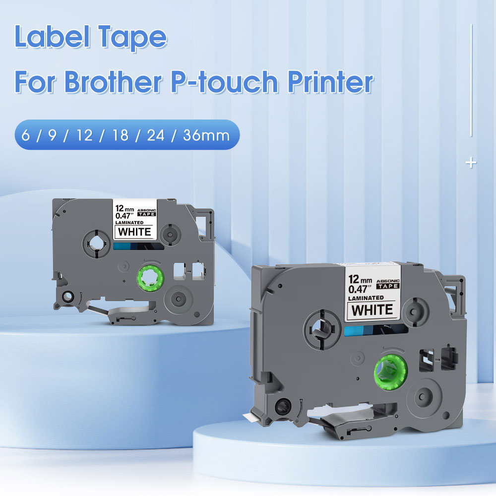 10PK TZe231 cinta TZe de 12mm Compatible con etiquetas laminadas Brother TZ231 casete negro sobre blanco para impresora de etiquetas Brother p-touch