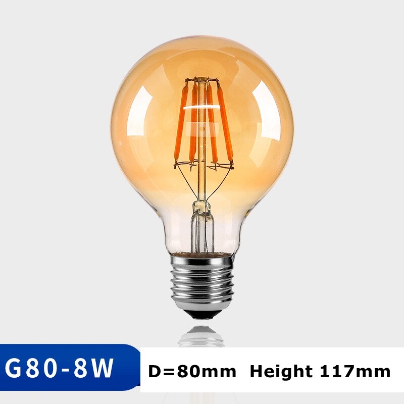 8pcs Retro LED Bulb E27 Base 4W 6W 8W 2200K Warmwhite Traditional Bulb Edison Bulb